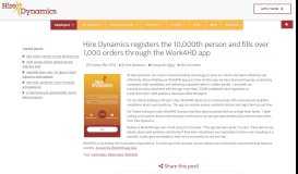 
							         Hire Dynamics registers the 10,000th person and fills over 1,000 ...								  
							    
