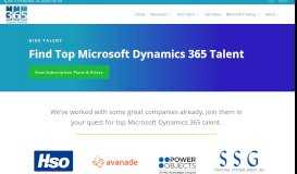 
							         Hire great Microsoft Dynamics consultants with 365 Talent Portal								  
							    