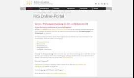 
							         HIS Online-Portal - Hochschule Augsburg								  
							    