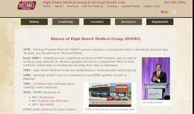 
							         History - High Desert Medical Group								  
							    