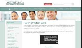 
							         History of Watson Clinic - Watson Clinic LLP								  
							    