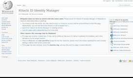 
							         Hitachi ID Identity Manager - Wikipedia								  
							    