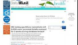 
							         HIV dating app HZone 'potentially left 5k users' personal ...								  
							    