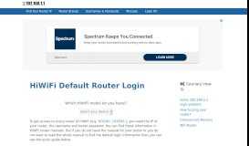 
							         HiWiFi routers - Login IPs and default usernames & passwords								  
							    