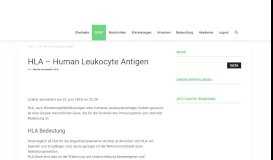 
							         HLA – Human Leukocyte Antigen | Autoimmunportal.de								  
							    