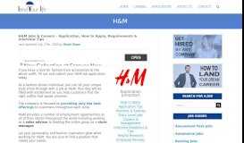 
							         H&M Application | 2019 Careers, Job Requirements & Interview Tips								  
							    