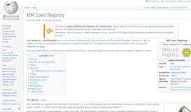 
							         HM Land Registry - Wikipedia								  
							    