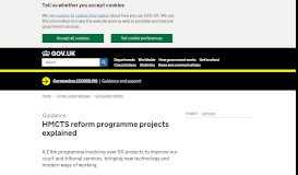 
							         HMCTS reform programme projects explained - GOV.UK								  
							    
