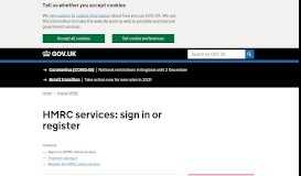
							         HMRC services: sign in or register - GOV.UK								  
							    