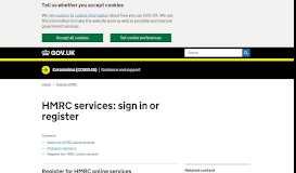 
							         HMRC services: sign in or register: Register for HMRC online services ...								  
							    