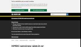
							         HMRC services: sign in or register: Sign in to HMRC online ...								  
							    