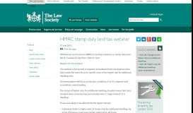 
							         HMRC stamp duty land tax webinar - The Law Society								  
							    