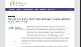 
							         Hochschule Bonn-Rhein-Sieg: Buchvorstellung „Religion und ...								  
							    