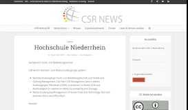 
							         Hochschule Niederrhein | CSR NEWS - Das Nachrichtenportal zur ...								  
							    
