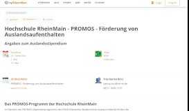 
							         Hochschule RheinMain - PROMOS - Förderung von ... - myStipendium								  
							    