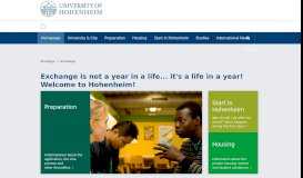 
							         Hohenheim's exchange homepage								  
							    
