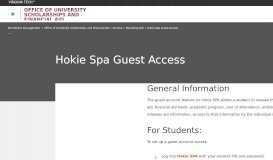 
							         Hokie Spa Guest Access | Office of University Scholarships and ...								  
							    