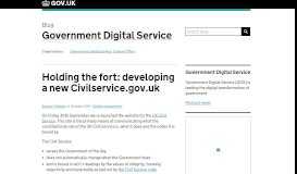 
							         Holding the fort: developing a new Civilservice.gov.uk - Government ...								  
							    