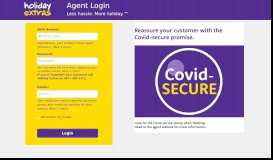 
							         Holiday Extras -- Agents Login Page								  
							    