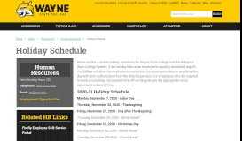 
							         Holiday Schedule | Wayne State College								  
							    