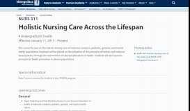 
							         Holistic Nursing Care Across the Lifespan | Metropolitan State University								  
							    