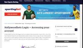 
							         Hollywoodbets Login - Accessing your account - Best Sports ...								  
							    