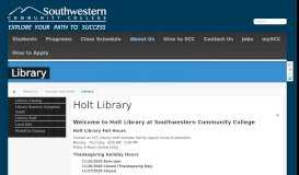 
							         Holt Library | SOUTHWESTERN COMMUNITY COLLEGE								  
							    