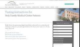 
							         Holy Family Patients - The Center for Sleep Medicine								  
							    
