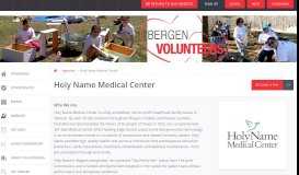 
							         Holy Name Medical Center | Bergen Volunteers								  
							    