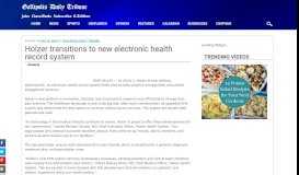 
							         Holzer transitions to new electronic health record system - Gallipolis ...								  
							    