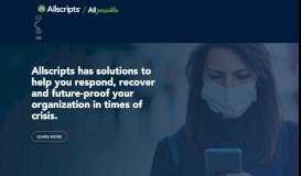 
							         Home | Allscripts | Changing what's possible in healthcare								  
							    