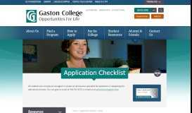 
							         Home - Application Checklist - Gaston College								  
							    