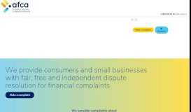 
							         Home - Australian Financial Complaints Authority (AFCA)								  
							    
