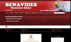 
							         Home - Benavides Elementary School - Benavides ISD								  
							    