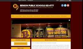 
							         Home - Benson School District 777								  
							    