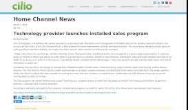 
							         Home Channel News | Cilio Technologies								  
							    