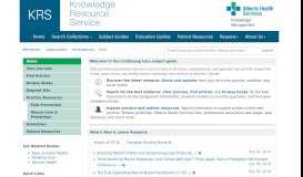 
							         Home - Continuing Care - KRS Website at Knowledge ...								  
							    