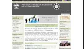 
							         Home: Directorate of Training & Employment, Government Of ...								  
							    
