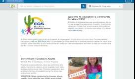 
							         Home - Education & Community Services								  
							    