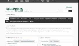 
							         Home - Faculty & Staff - Subject Guides at Algonquin College								  
							    