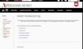 
							         Home / FAQ - Aspen School District								  
							    