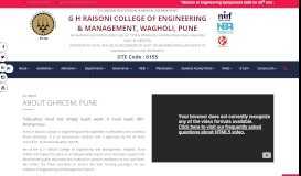 
							         Home | G H Raisoni College Of Engineering & Management,Pune								  
							    