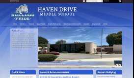
							         Home - Haven Drive Middle School								  
							    