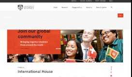 
							         Home - International House - University of Sydney								  
							    