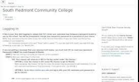 
							         Home: Logging In - SPCC Moodle Homepage - South Piedmont ...								  
							    