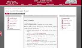 
							         Home - New Student Checklist - Research Guides at Indiana ...								  
							    