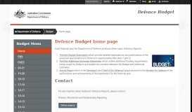 
							         Home page : Budget : Department of Defence								  
							    