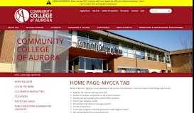 
							         Home Page: MyCCA Tab | Community College of Aurora in Colorado ...								  
							    