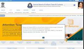 
							         Home Page of Central Board of Indirect Taxes and Customs								  
							    