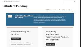 
							         Home Page | Student Funding								  
							    